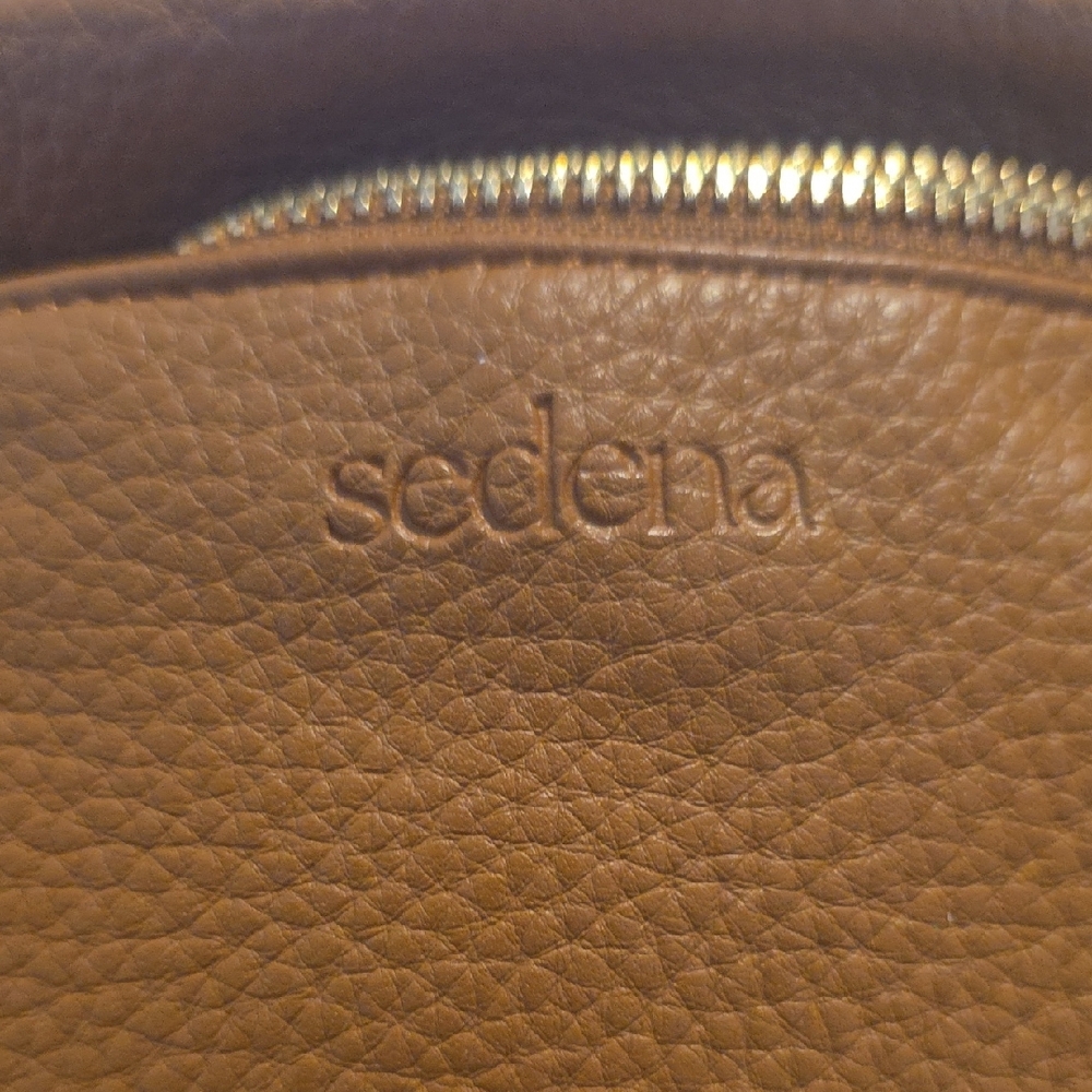 NWT Sedena Crossbody Belt Bag in Tan Pink Iterior One Size - Picture 2 of 8